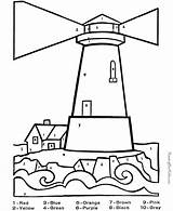 Coloring Color Number Lighthouse Pages Kids Code Numbers Sheets Printable Summer Coded Adults Colouring Activities Colour Printables Print Clipart Sheet sketch template