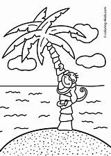 Coloring Pages Island Nature Kids Color Tropical Printable Ellis Scenes Print Islands Clipart Palm Adults Trees Monkey Library Popular Comment sketch template
