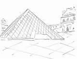 Louvre Pyramid sketch template
