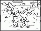 Bugs Kissed Looney Tunes sketch template