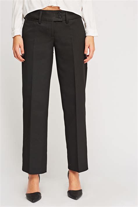 black formal tapered trousers
