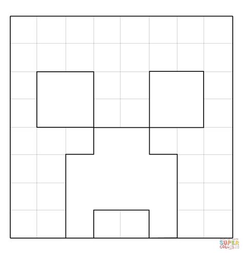 gambar minecraft creeper face coloring page  printable pages click
