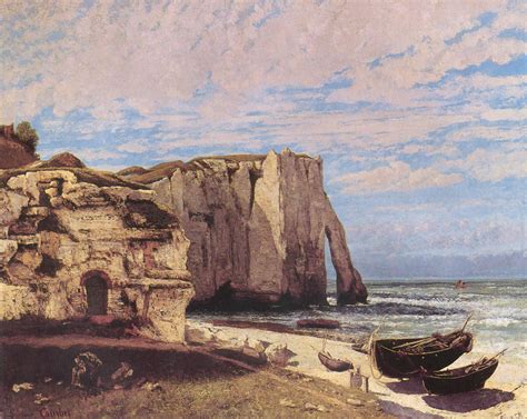 cliff  etretat   storm prints gustave courbet