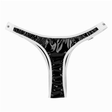 Women S Sexy Latex Rubber Panties Fetish Shorts Wetlook Waist Buckles