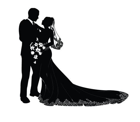 Bride And Groom Clipart Black And White Free Download On