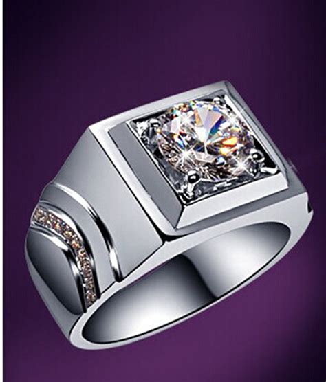 generous rings  men sterling silver carat synthetic diamonds