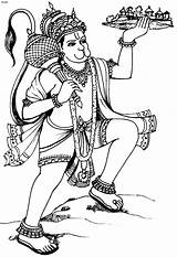 Hanuman Hindu Clipart Lord Goddesses Veer Jayanti Clipground sketch template