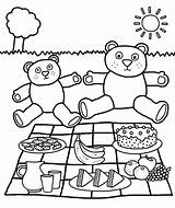 Picnic Teddy Coloring Bears Pages Food Bear Family Drawing Blanket Printable Color Netart Table Colouring Kids Print Preschool Getcolorings Getdrawings sketch template