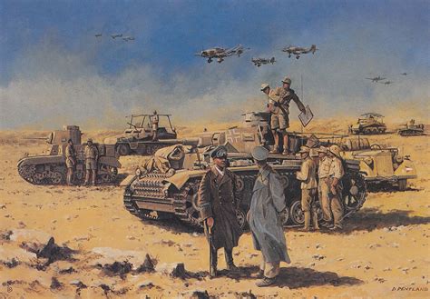 el alamein erwin rommel st panzer division german ww painting postcard topics militaria