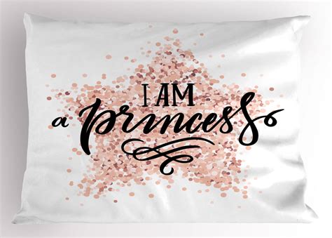 princess pillow sham modern calligraphic quote  dotted background hand lettering