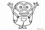 Minion Bob Coloring Pages Drawing Happy Kids Printable Minions Print Sheets Template Templates Paintingvalley sketch template