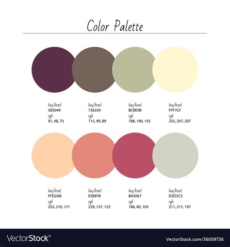 fashionable color palette trendy colors royalty  vector