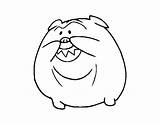 Bulldog Smiling Coloring Coloringcrew sketch template