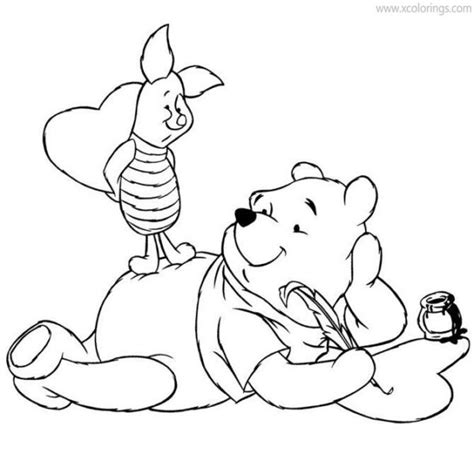 disney winnie  pooh valentines day coloring pages xcoloringscom