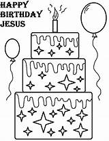 Jesus Birthday Coloring Happy Pages Printable Kids Cake Born Church Sunday School Color Cards Craft Printables Crafts Banner Print Lesson sketch template