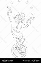 Unicycle Juggling sketch template