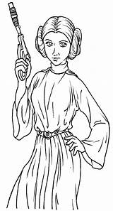 Coloring Leia Pages Luke Princess Wars Star Popular sketch template