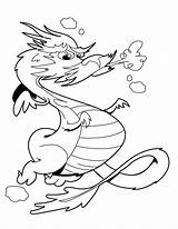 Dragon Coloring Pages Fire Breathing sketch template