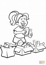 Coloring Pages Recycling Sorting Earth Garbage Save Woman Printable Print sketch template