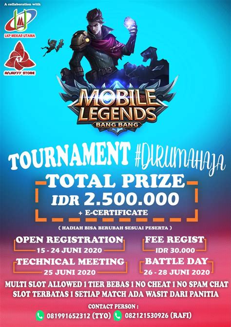 tournament dirumahaja mobile legends indonesia desain pamflet