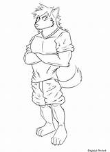 Furry Anthro Template Line sketch template