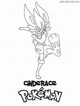 Pokemon Sword Shield Coloring Pages Color Print Cinderace sketch template