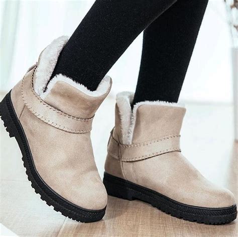 Sunny Everest Winter Women Boots Ankle Shearling Lady Boots Wool Warm