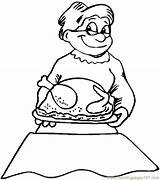 Serving Turkey Coloring Coloringpages101 sketch template