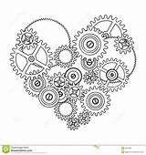 Gears Coloring Gear Heart Pages Steampunk Adult Drawing Tattoo Drawings Dreamstime Stock Valentine Visit Colouring Choose Board Pirate 1300 01kb sketch template