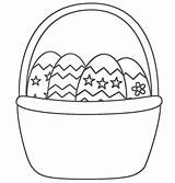 Easter Basket Coloring Egg Eggs Pages Preschool Printable Bunny Clip Template Clipart Empty Color Baskets Simple Worksheets Sheet Drawing Kids sketch template