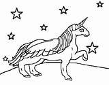 Unicornio Estrellas Pintar Unicorno Unicornios Guardando Mirando Estrelles Mirant Acolore Dibuix Dibuixos sketch template