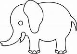 Elephant Outline Clipart Easy Trace Line Clip Library Cute sketch template