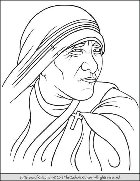 saint teresa  calcutta coloring page mother teresa saint teresa
