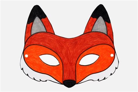 fox mask coloring page
