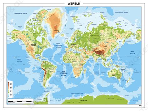 eenvoudige wereldkaart natuurkundig  kaarten en atlassennl