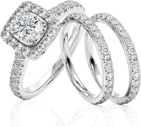 diamond wedding sets cheap  carat  stone trilogy princess