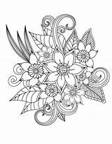 Adulte Bouquet Artherapie Plantes Gratuitement Coloriages Colouring Florales Tattoo Colorear Mehndi Enregistrée sketch template