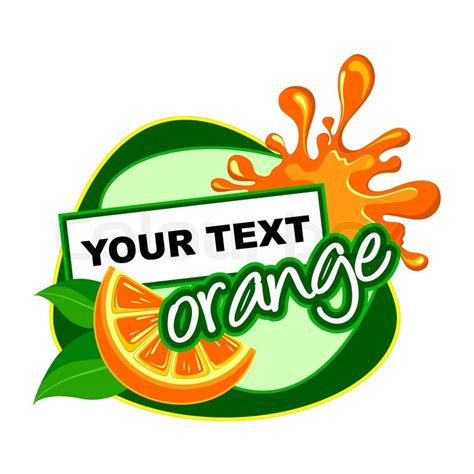 orange fruit label stock vector colourbox