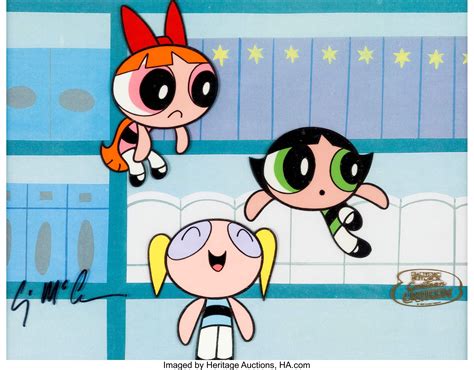 Powerpuff Girls Blossom Bubbles And Buttercup Production Cel Lot