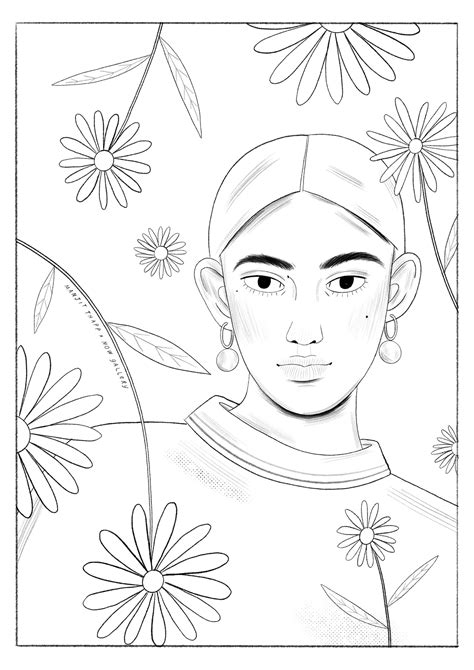 girl  flowers colouring page  gallery