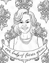 Coloring Sheets Printable Obama Michelle Girl Power Feminist Lady sketch template