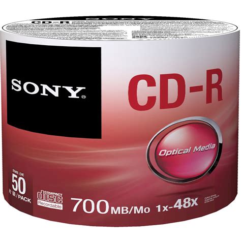 Sony Cd R Data Storage Media 50 Pack 50cdq80sb Us Bandh Photo