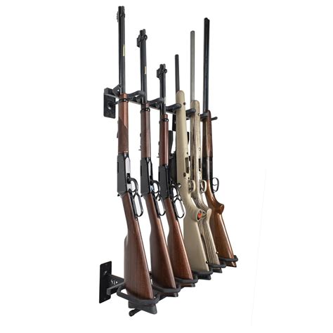 Hold Up Displays Vertical 6 Gun Rack Wall Mount Rifle Storage Heavy