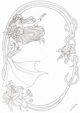 Coloring Mermaid Pages Nouveau Choose Board Mystical Deviantart sketch template