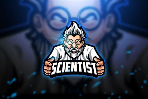scientist mascot esport logo  aqr studio  atcreativemarket game logo design logo design