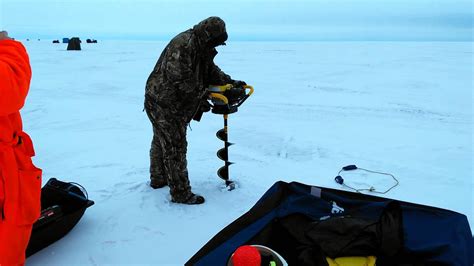 jiffy pro  propane ice auger demo ice fishing youtube