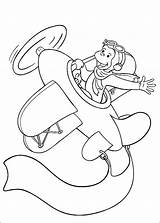 Curious George Coloring Pages Airplane sketch template