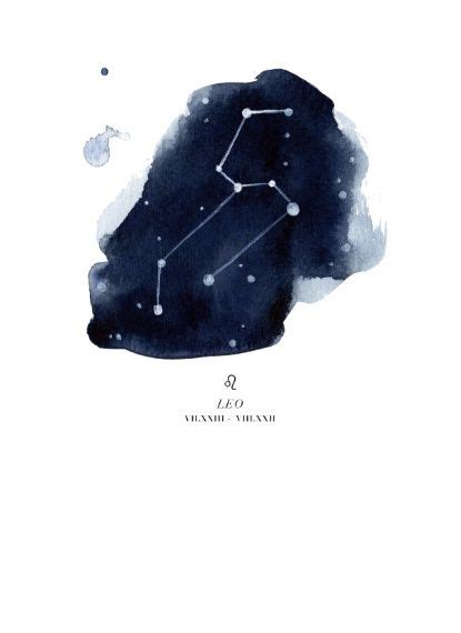 Zodiac Constellation Leo Art Print Sternzeichen Löwe