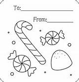 Christmas Tags Coloring Candy Gift Cards Printable Color Kids Squishycutedesigns Cute Squishy Pages Cane Holiday sketch template