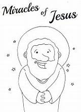 Coloring Jesus Miracles Pages Jezusa Calms Cuda Heals Related sketch template